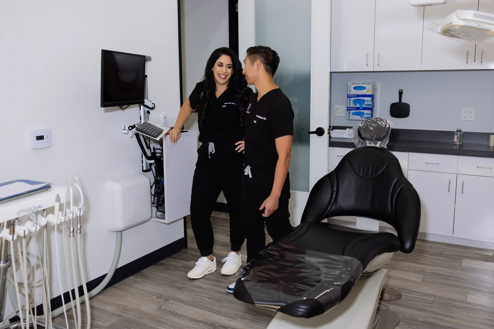 Dr. Joelle and Dr. Shawn in a treatment room at The Smile Spa