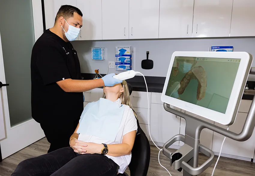 An iTero digital scan in progress at The Smile Spa